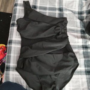 Black one shoulder swimsuit